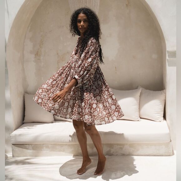 Daughters of India Kyra Mini Dress in Wine M NWOT - Picture 2 of 14